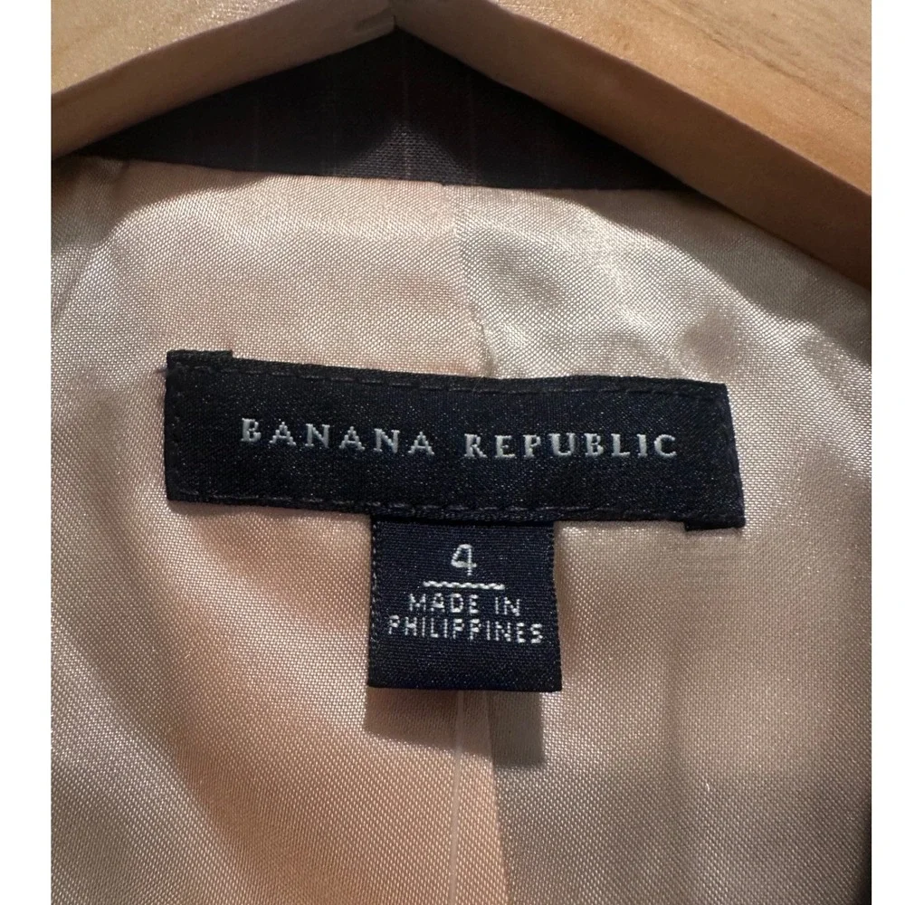 Banana‎ Republic Gray Striped Wool Blazer Size 4 Business Casual Capsule Work
